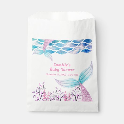 Rainbow Under Zee Mermaid Tail Baby shower Bedankzakje (Voorkant)