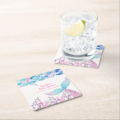 Rainbow Under Zee Mermaid Tail Baby shower Kartonnen Onderzetters (Insitu)