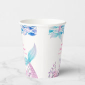 Rainbow Under Zee Mermaid Tail Baby shower Papieren Bekers (Rechts)