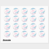 Rainbow Under Zee Mermaid Tail Baby shower Ronde Sticker (Vel)