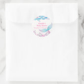 Rainbow Under Zee Mermaid Tail Baby shower Ronde Sticker (Tas)