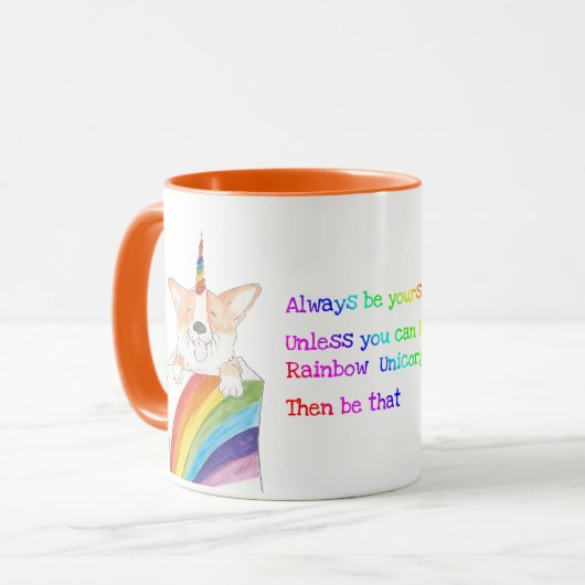 Rainbow unicorgi-kleurencombo-mok mok (Voorkant links)