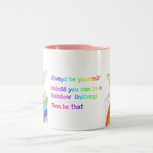 Rainbow unicorgi mok met twee tongen (Center)