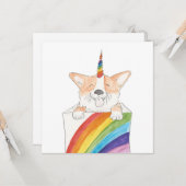 Rainbow Unicorgi-platte kaart (Voorkant / Achterkant in situ)