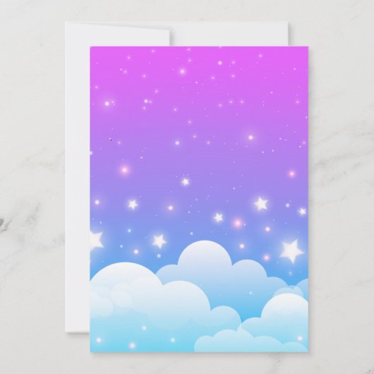 Rainbow Unicorn 1 jarig meisje Kaart (Achterkant)