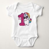 Rainbow Unicorn 1st Birthday Romper (Voorkant)
