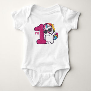 Rainbow Unicorn 1st Birthday Romper