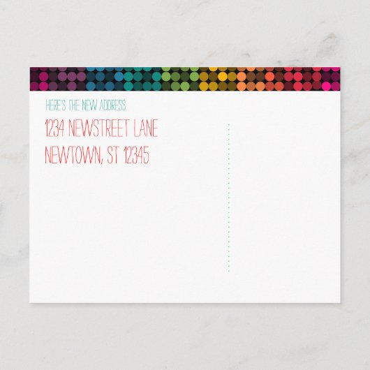 Rainbow Unicorn Aangepaste adreswijziging Briefkaa Aankondigingskaart (Achterkant)