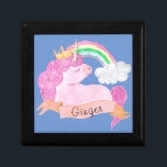 🌈 Rainbow Unicorn - Aangepaste naam Cadeaudoosje<br><div class="desc">Prachtige magisch-thematisch met Schattige baby eenhoorn met regenboog. Eenvoudige aanpassing van de naam van uw prinses met behulp van de knop "Personalisatie". Bekijk andere overeenkomende objecten die in mijn winkel beschikbaar zijn!</div>