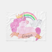 🌈 Rainbow Unicorn - Aangepaste naam Fleece Deken (Voorkant (Horizontaal))