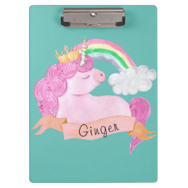 🌈 Rainbow Unicorn - Aangepaste naam Klembord