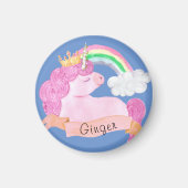 🌈 Rainbow Unicorn - Aangepaste naam Magneet (Voorkant)