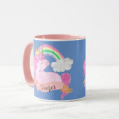 🌈 Rainbow Unicorn - Aangepaste naam Mok (Voorkant links)