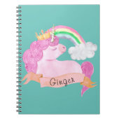 🌈 Rainbow Unicorn - Aangepaste naam Notitieboek (Voorkant)