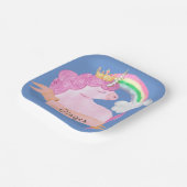 🌈 Rainbow Unicorn - Aangepaste naam Papieren Bordje (Gebogen)