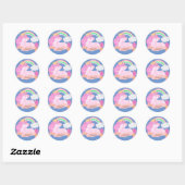 🌈 Rainbow Unicorn - Aangepaste naam Ronde Sticker (Vel)