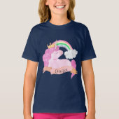 🌈 Rainbow Unicorn - Aangepaste naam T-shirt (Voorkant)