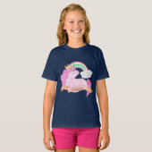 🌈 Rainbow Unicorn - Aangepaste naam T-shirt (Voorkant volledig)