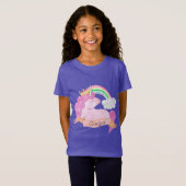 🌈 Rainbow Unicorn - Aangepaste naam T-shirt (Voorkant volledig)