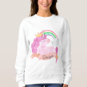 🌈 Rainbow Unicorn - Aangepaste naam Trui (Voorkant)