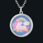 🌈 Rainbow Unicorn - Aangepaste naam Zilver Vergulden Ketting<br><div class="desc">Prachtige magisch-thematisch met Schattige baby eenhoorn met regenboog. Eenvoudige aanpassing van de naam van uw prinses met behulp van de knop "Personalisatie". Bekijk andere overeenkomende objecten die in mijn winkel beschikbaar zijn!</div>