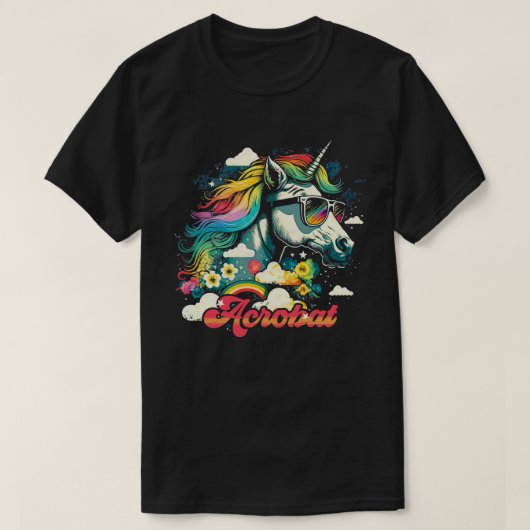 Rainbow Unicorn Acrobat T-shirt (Design voorkant)