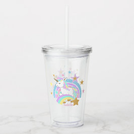 Rainbow Unicorn Acryl Drinkbeker