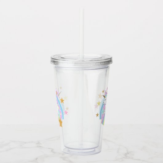 Rainbow Unicorn Acryl Drinkbeker (Rechts)