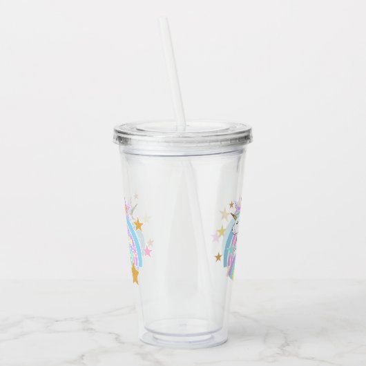 Rainbow Unicorn Acryl Drinkbeker (Links)