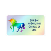Rainbow Unicorn-adreslabel Etiket (Voorkant)