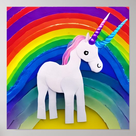 Rainbow Unicorn Art Poster (Voorkant)