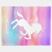 Rainbow unicorn baby deken gepersonaliseerd cadeau (Voorkant (Horizontaal))