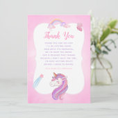 Rainbow Unicorn Baby Girl Shower Bedankkaart (Staand voorkant)