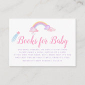 Rainbow Unicorn Baby Girl Shower Book Request Informatiekaartje (Voorkant)