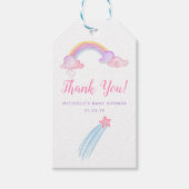 Rainbow Unicorn Baby Girl Shower Cadeaulabel (Voorkant)