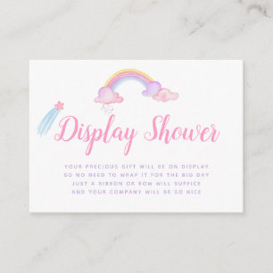 Rainbow Unicorn Baby Girl Shower Informatiekaartje