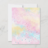 Rainbow Unicorn Baby Girl Shower Invitations Kaart (Achterkant)