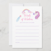 Rainbow Unicorn Baby Girl Shower Mam Advice Kaart (Voorkant)