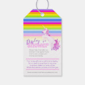 Rainbow unicorn-baby shower, geschenken, labels cadeaulabel (Achterkant)