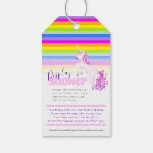 Rainbow unicorn-baby shower, geschenken, labels cadeaulabel