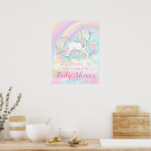 Rainbow Unicorn Baby shower Signs Poster (Keuken)