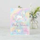 Rainbow Unicorn Baby Shower-uitvindingen Kaart (Staand voorkant)