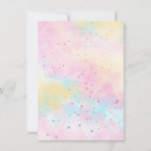 Rainbow Unicorn Baby Shower-uitvindingen Kaart (Achterkant)