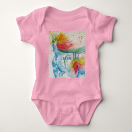 Rainbow Unicorn baby's Waterverf kunst Romper