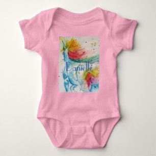 Rainbow Unicorn baby's Waterverf kunst Romper