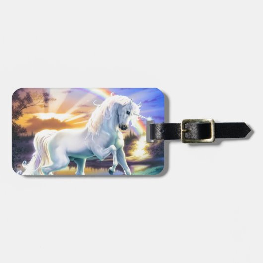 Rainbow Unicorn Bagagelabel (Voorkant horizontaal)
