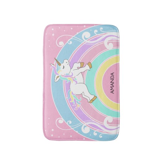 Rainbow Unicorn Bath Mat (Voorkant Verticaal)