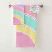 Rainbow Unicorn Bath Towel Set Bad Handdoek (Insitu)