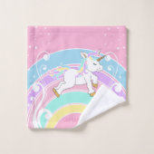 Rainbow Unicorn Bath Towel Set Bad Handdoek (Wasdoekje)