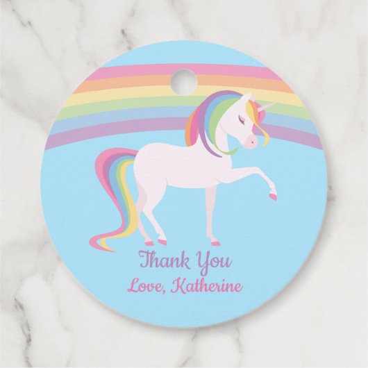 Rainbow Unicorn Bedankjes Labels (Achterkant)